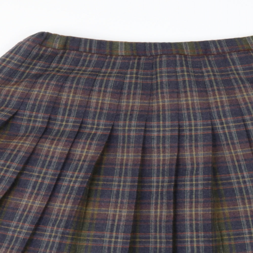 hausco Womens Brown  Wool Pleated Skirt Size 18