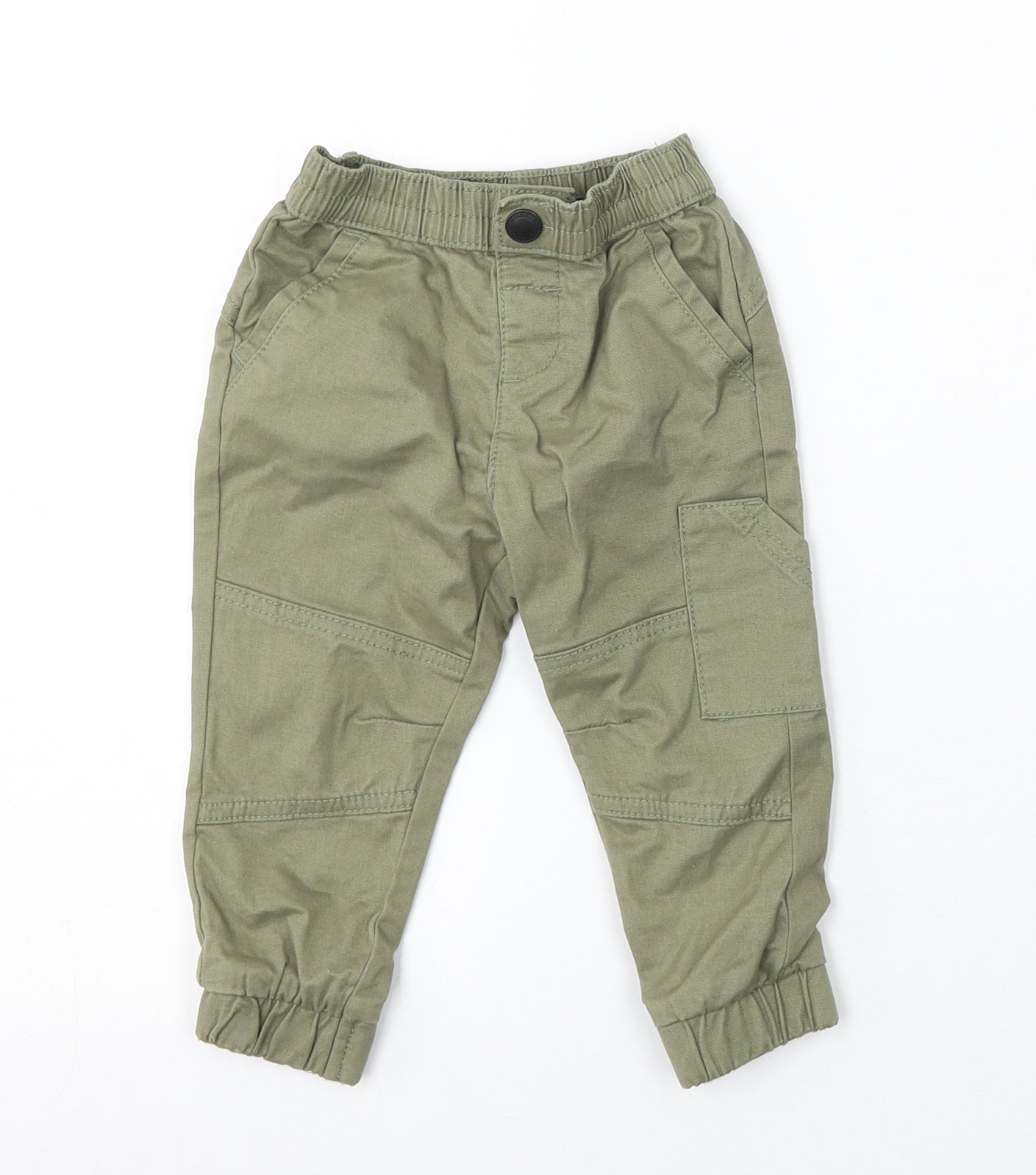 Primark Boys Green  Cotton Cargo Trousers Size 9-12 Months