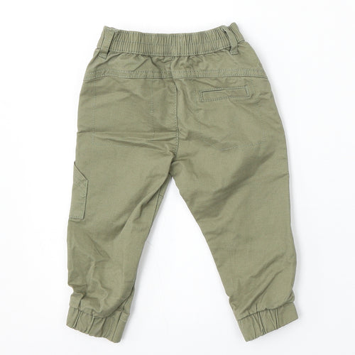 Primark Boys Green  Cotton Cargo Trousers Size 9-12 Months
