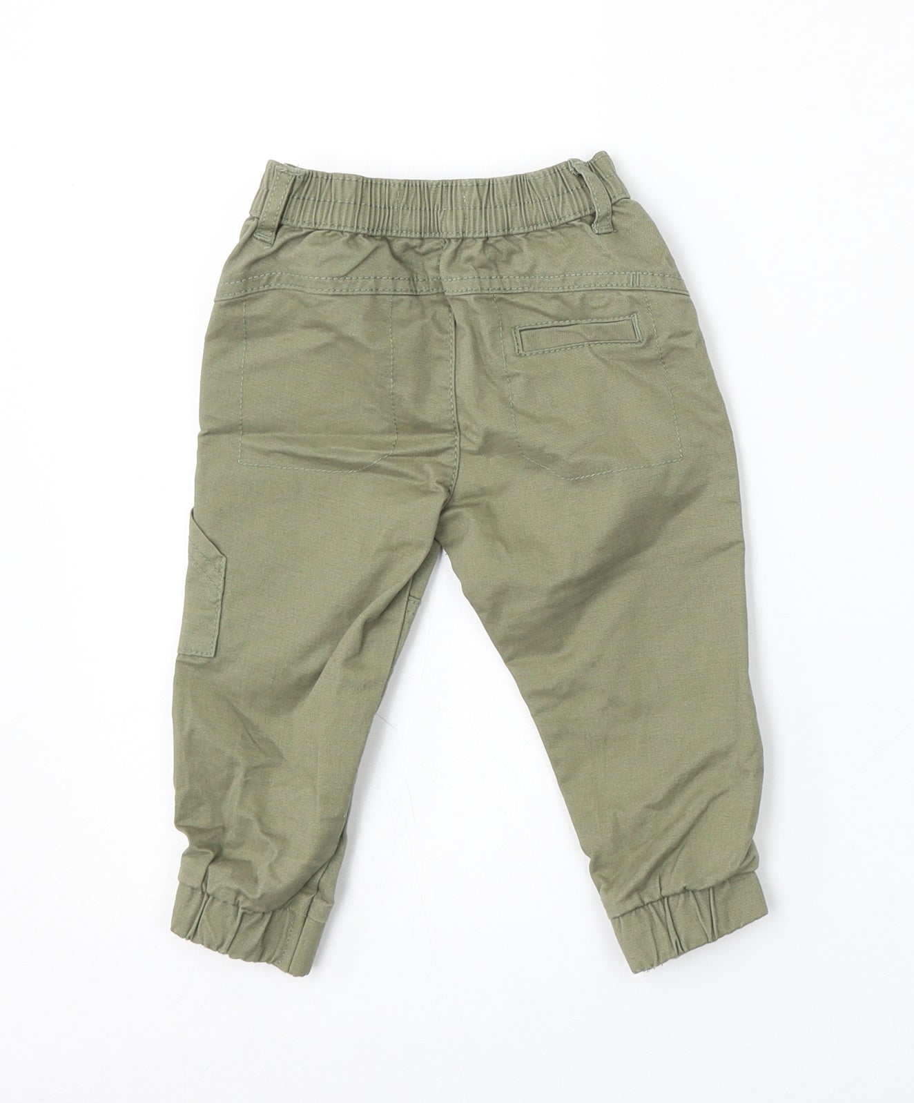 Primark Boys Green  Cotton Cargo Trousers Size 9-12 Months