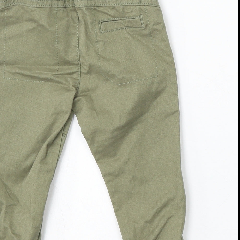 Primark Boys Green  Cotton Cargo Trousers Size 9-12 Months