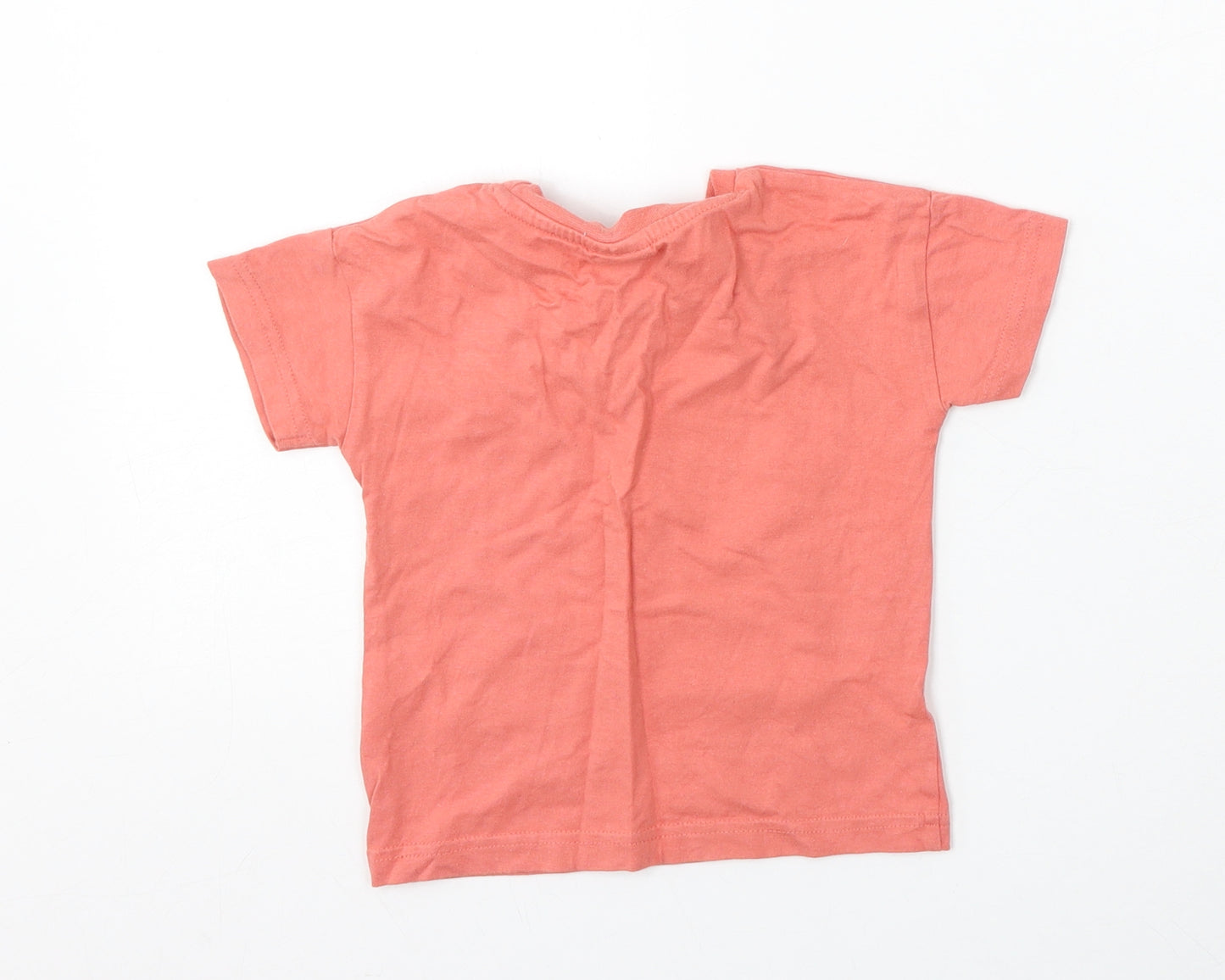 Matalan Boys Pink  Cotton Basic T-Shirt Size 9-12 Months Round Neck