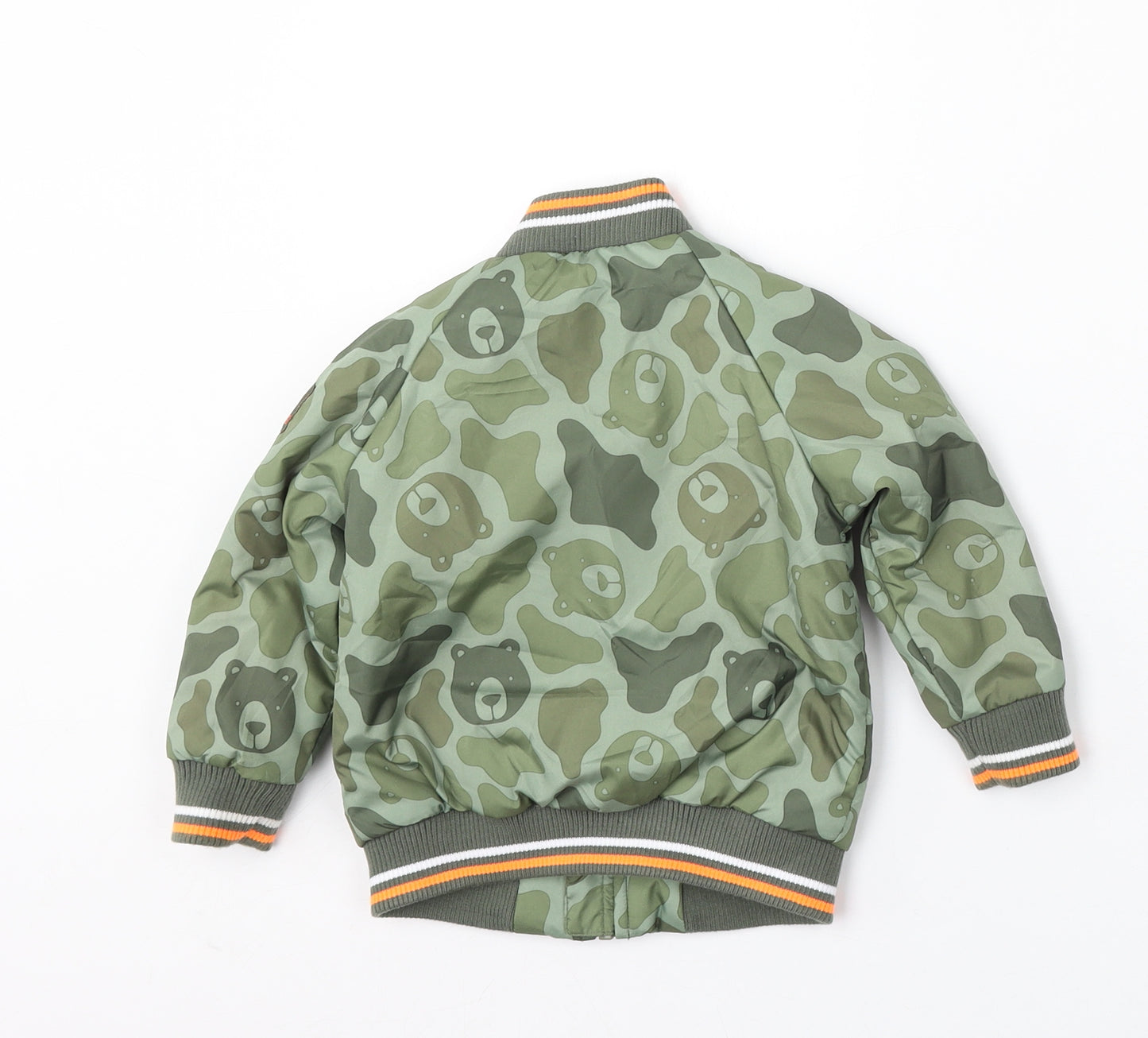 F&F Boys Green Camouflage  Bomber Jacket Jacket Size 12-18 Months   Zip