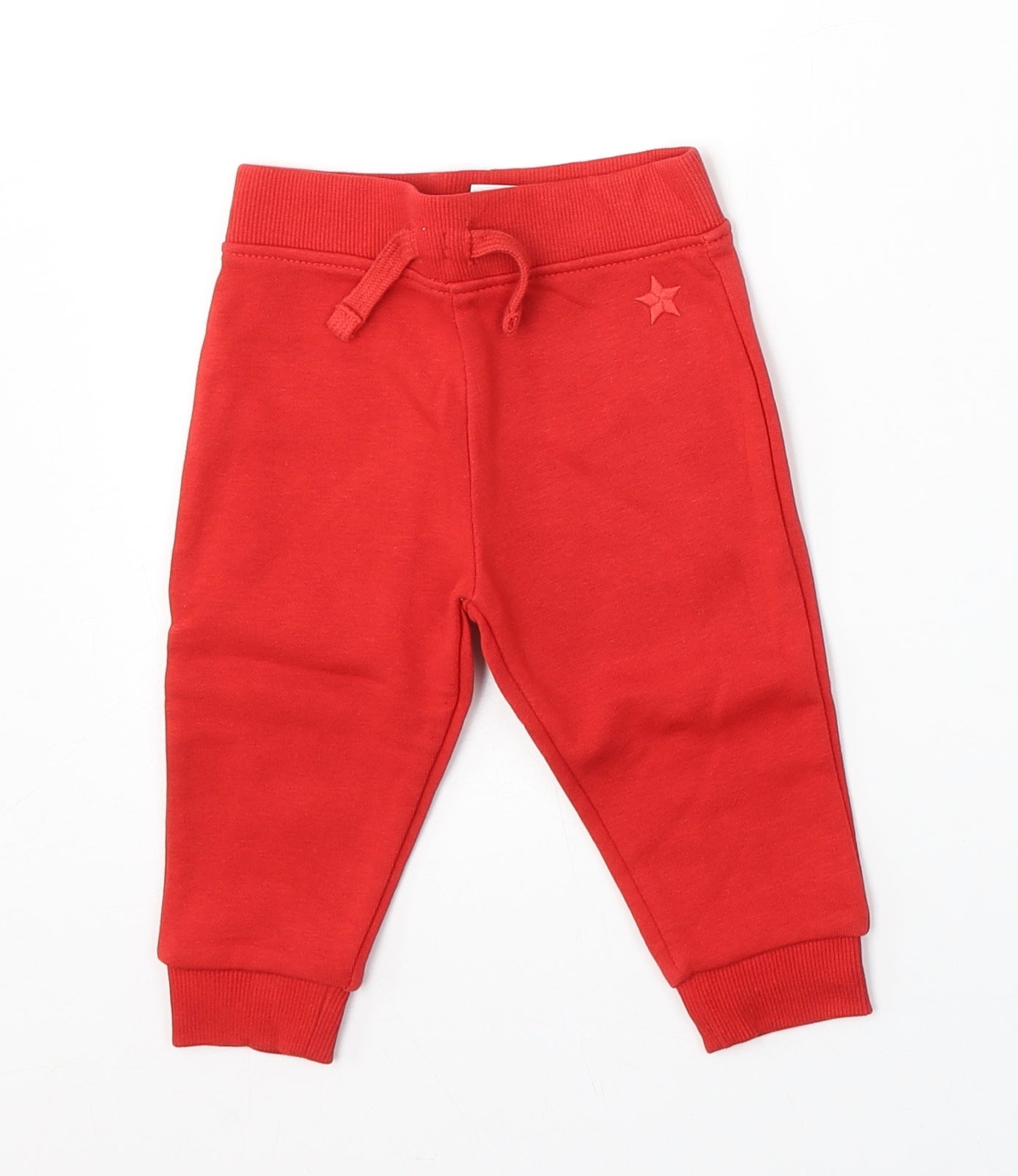 Dunnes Stores Girls Red  Cotton Jogger Trousers Size 6-9 Months  Tie