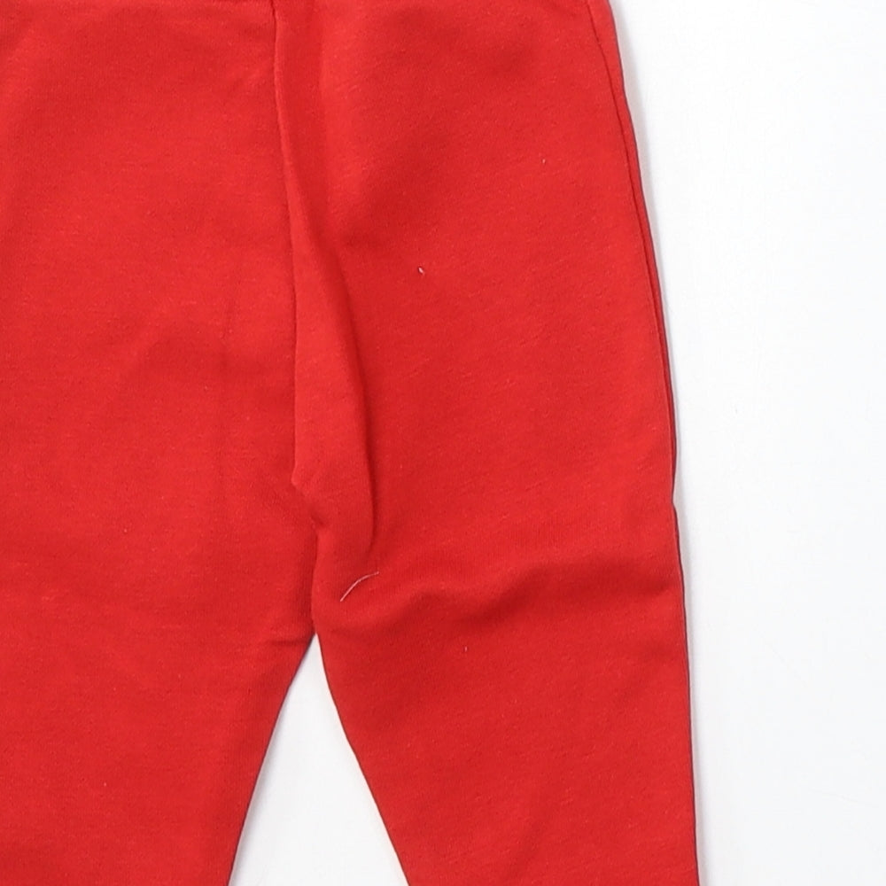 Dunnes Stores Girls Red  Cotton Jogger Trousers Size 6-9 Months  Tie
