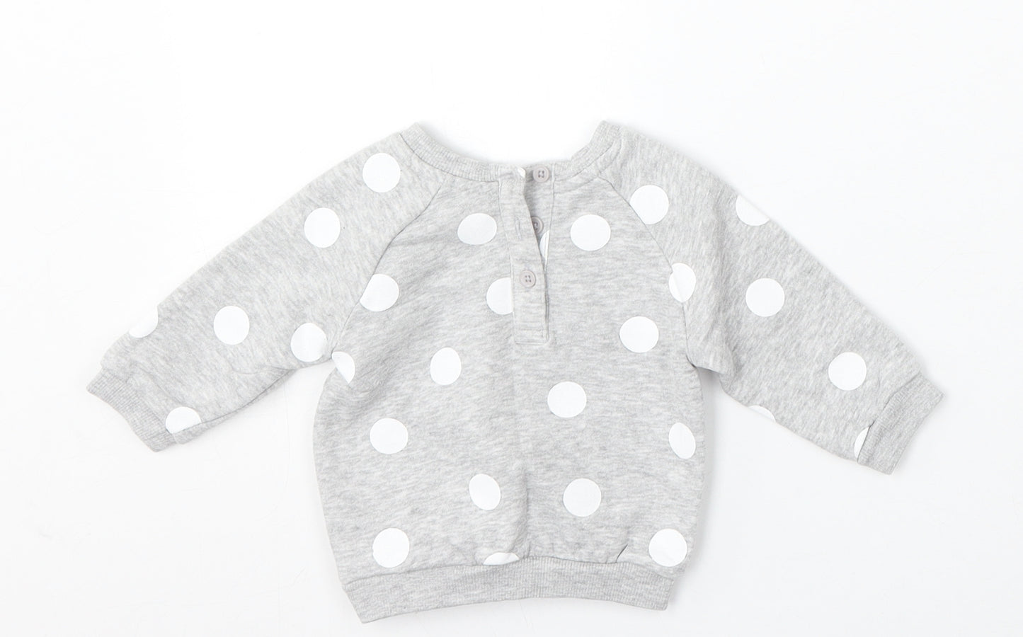 Matalan Boys Grey Polka Dot Cotton Pullover Jumper Size 0-3 Months