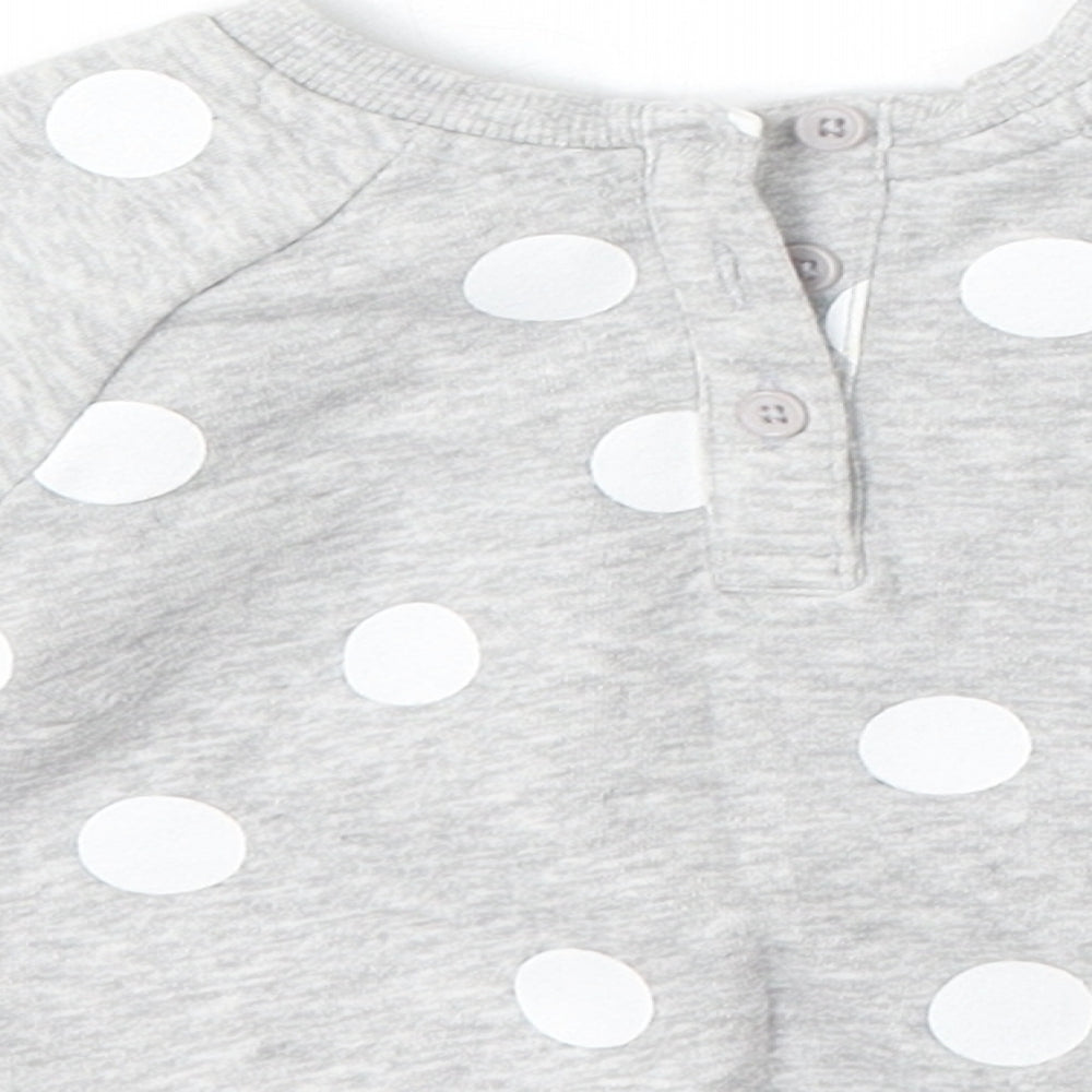 Matalan Boys Grey Polka Dot Cotton Pullover Jumper Size 0-3 Months