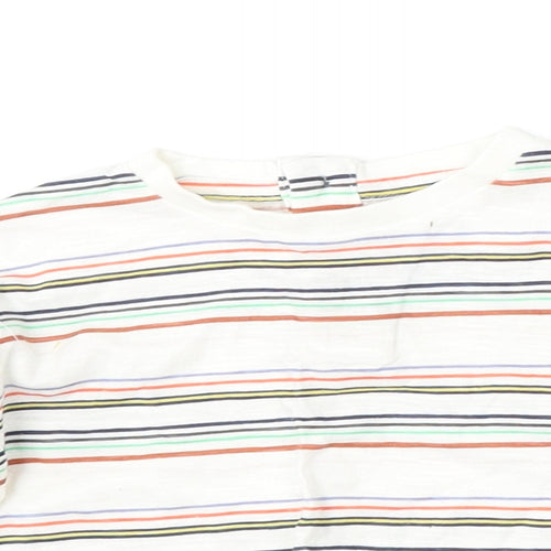Leigh Tucker Boys Multicoloured Striped Cotton Basic T-Shirt Size 3-6 Months Round Neck