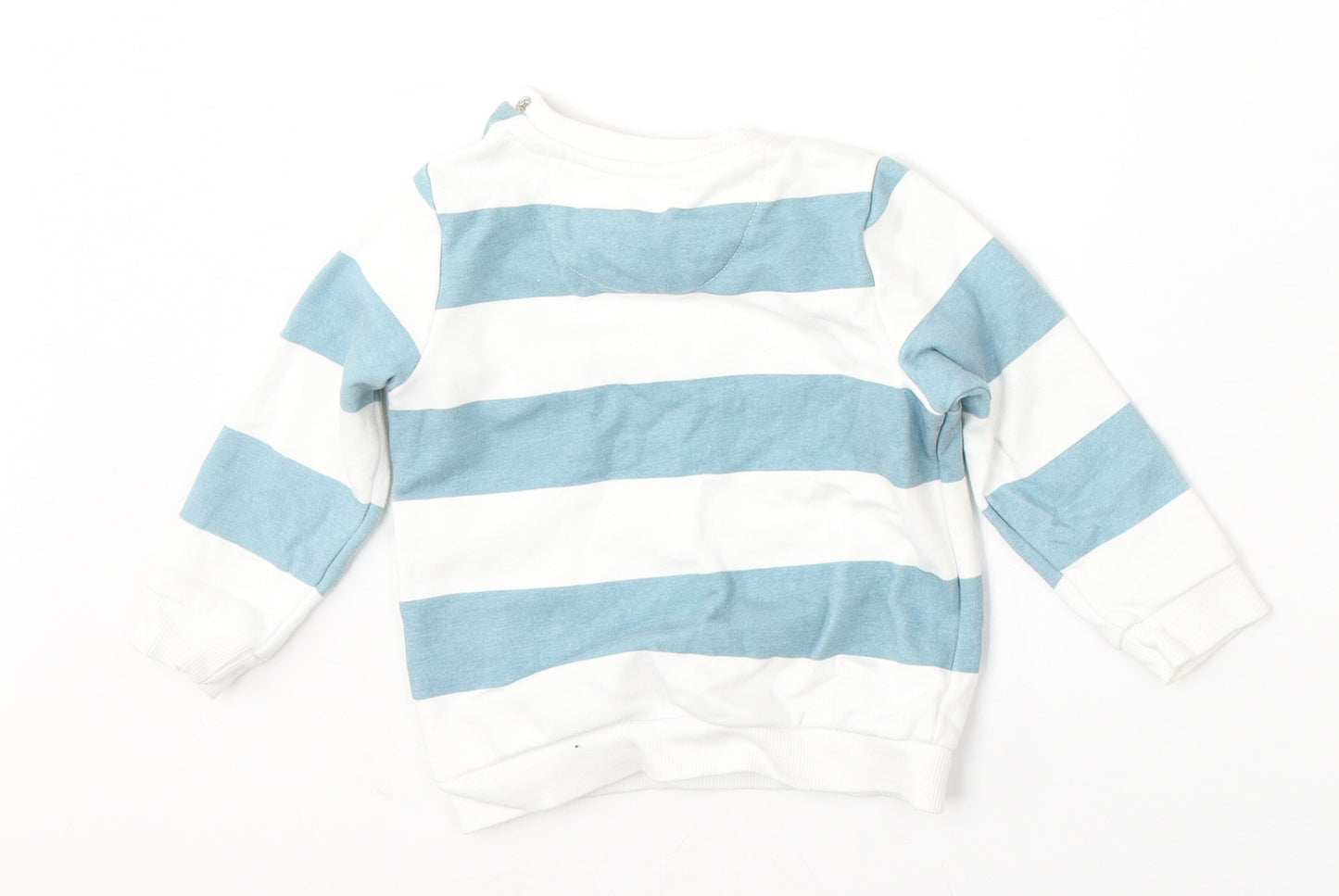 F&F Boys Multicoloured Striped Cotton Pullover Jumper Size 9-12 Months