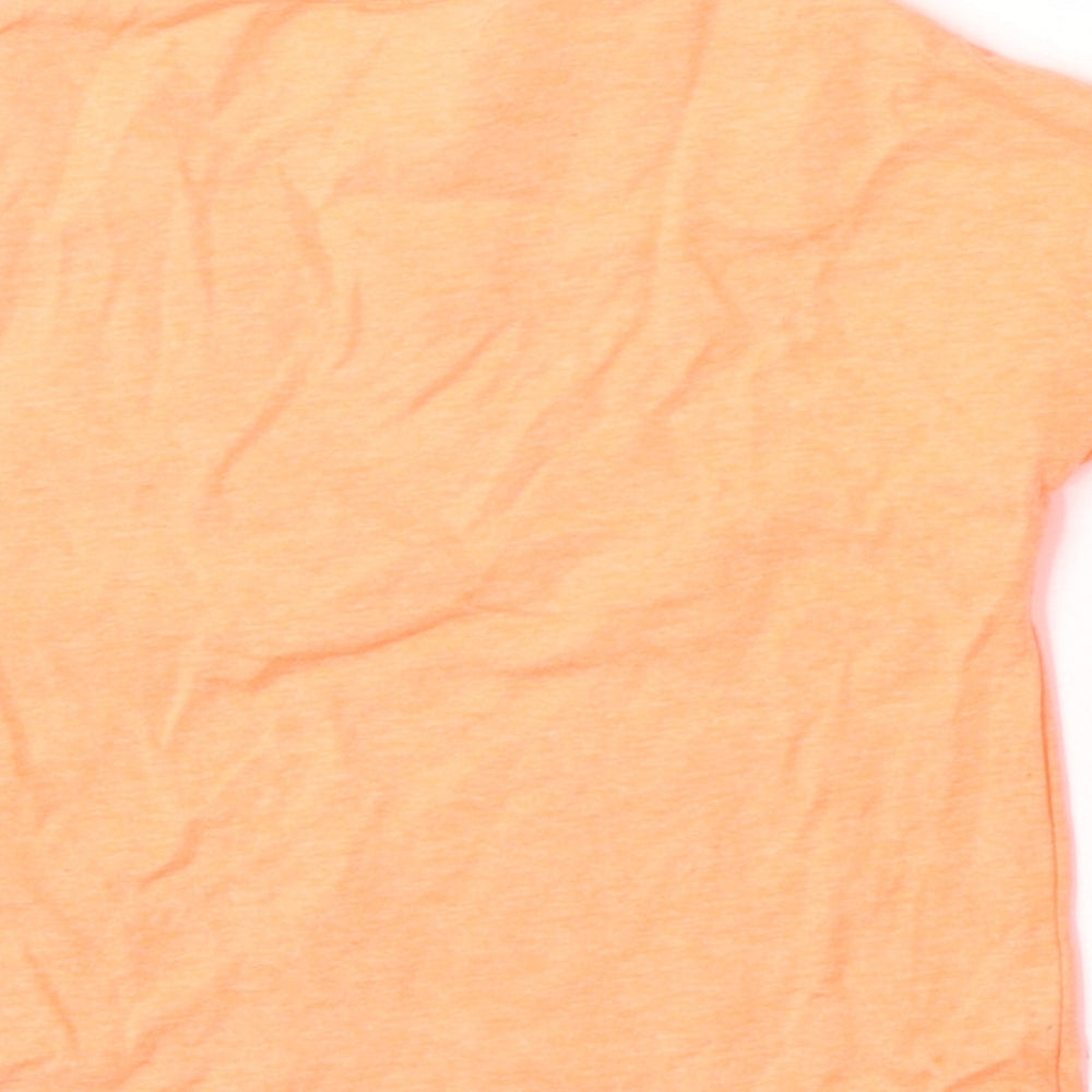 NEXT Girls Orange  Cotton Basic T-Shirt Size 6-9 Months Round Neck