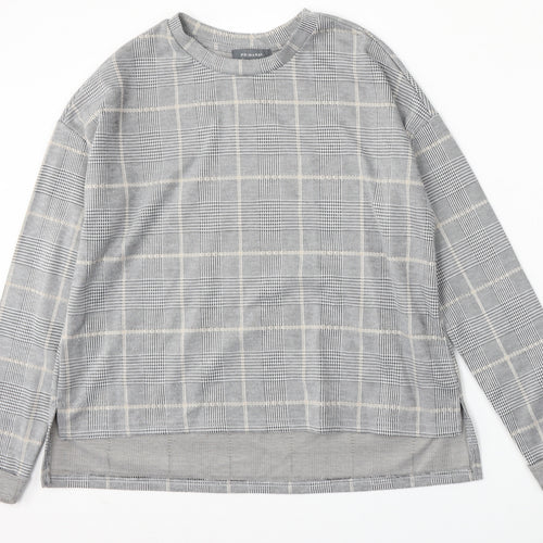 Primark Womens Multicoloured Plaid Polyester Pullover Sweatshirt Size 10