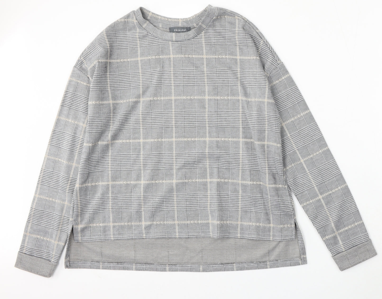 Primark Womens Multicoloured Plaid Polyester Pullover Sweatshirt Size 10