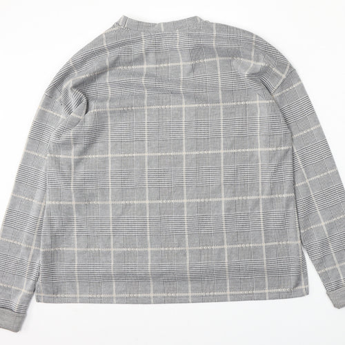 Primark Womens Multicoloured Plaid Polyester Pullover Sweatshirt Size 10