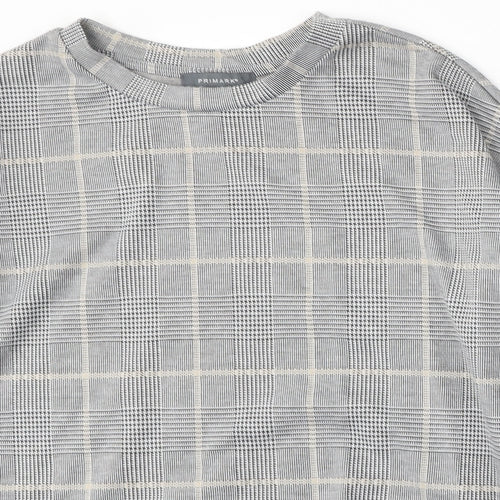 Primark Womens Multicoloured Plaid Polyester Pullover Sweatshirt Size 10