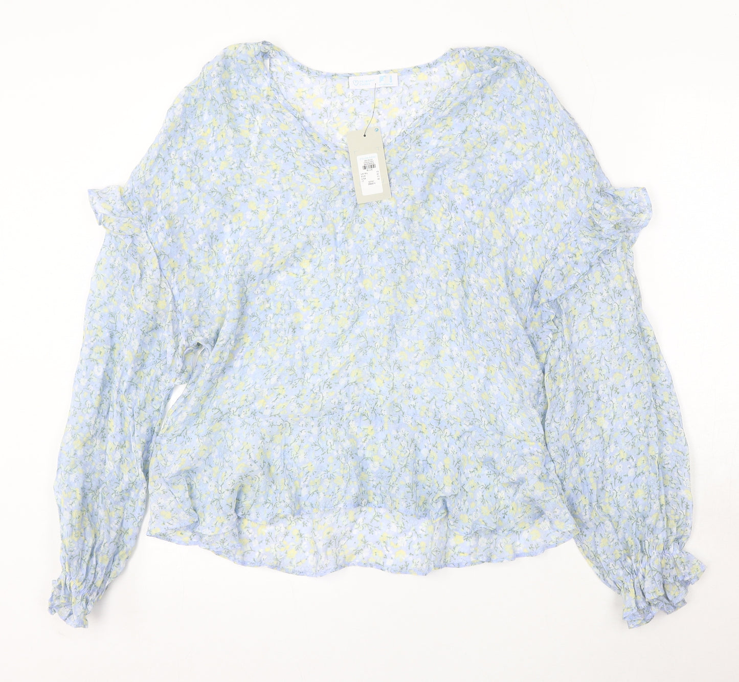 Primark Womens Multicoloured Floral Viscose Basic Blouse Size 14 Round Neck