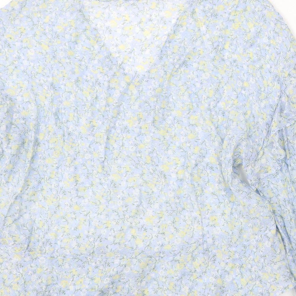 Primark Womens Multicoloured Floral Viscose Basic Blouse Size 14 Round Neck