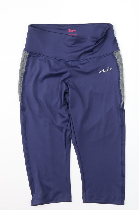 Crivit Womens Blue  Polyester Compression Shorts Size M L18 in Regular