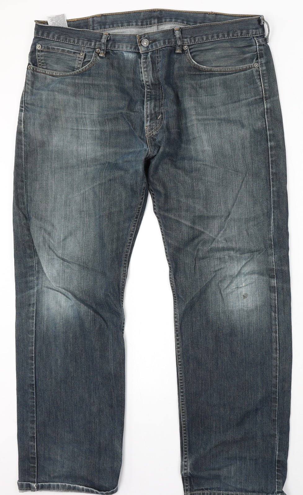 Levi's Mens Blue  Cotton Straight Jeans Size 38 L30 in Regular Button - Levi's 505