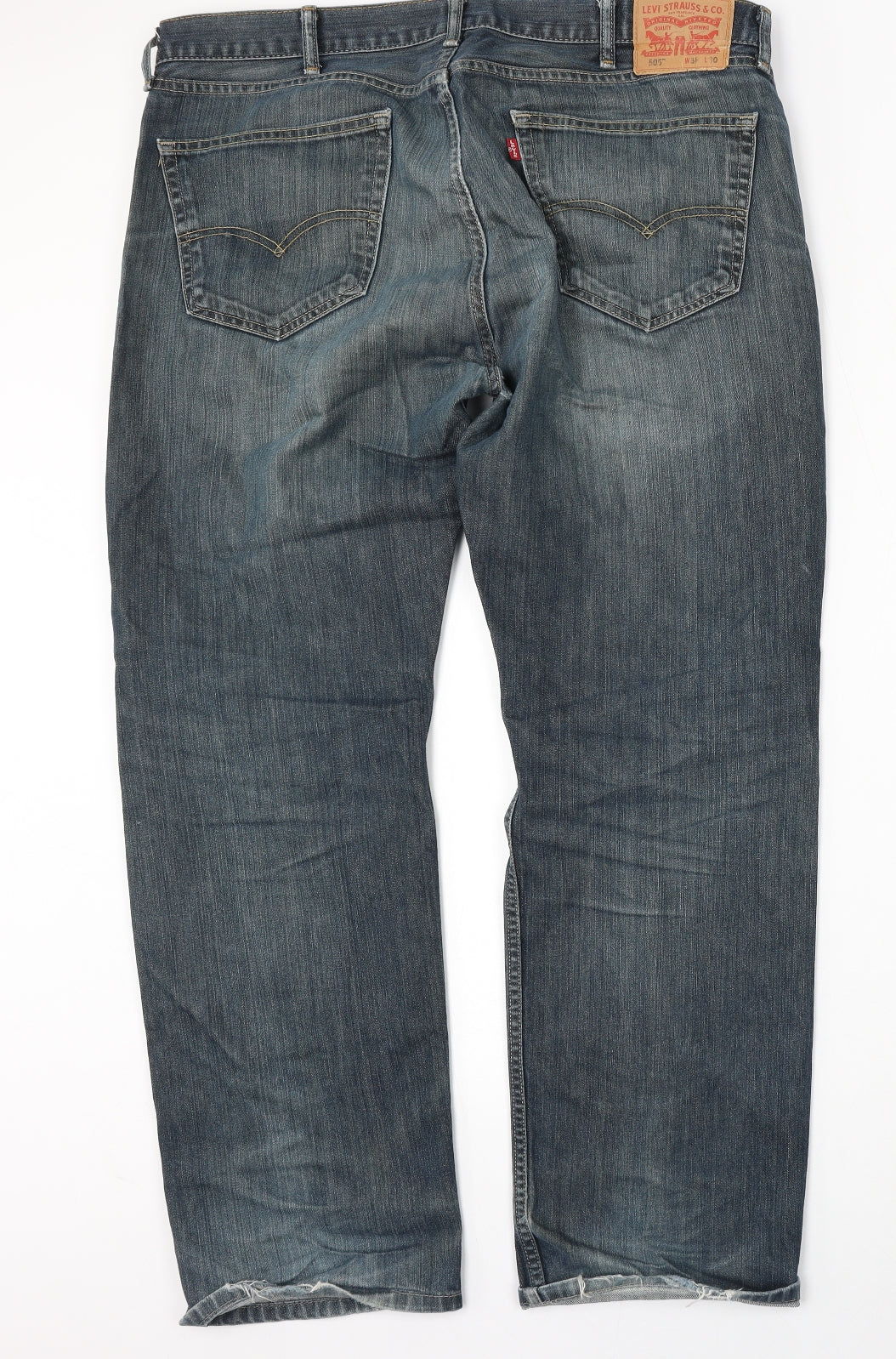 Levi's Mens Blue  Cotton Straight Jeans Size 38 L30 in Regular Button - Levi's 505