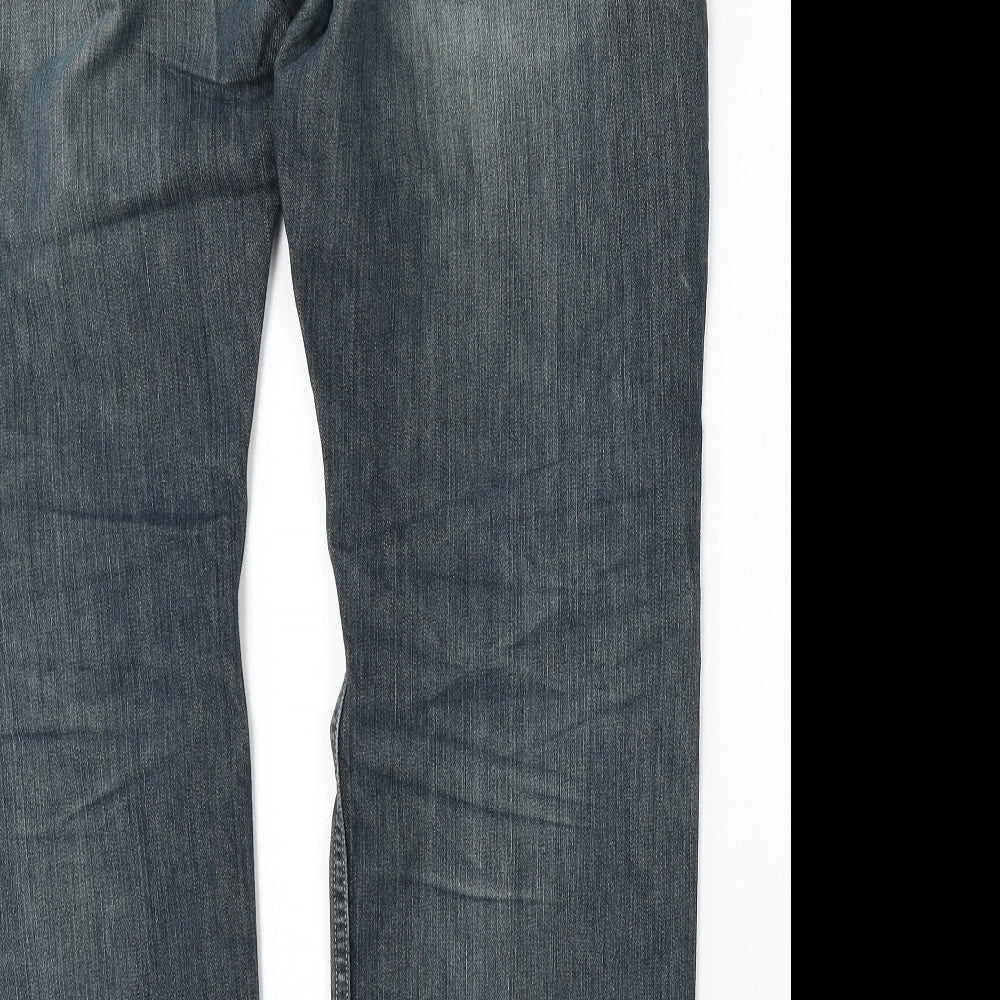 Levi's Mens Blue  Cotton Straight Jeans Size 38 L30 in Regular Button - Levi's 505