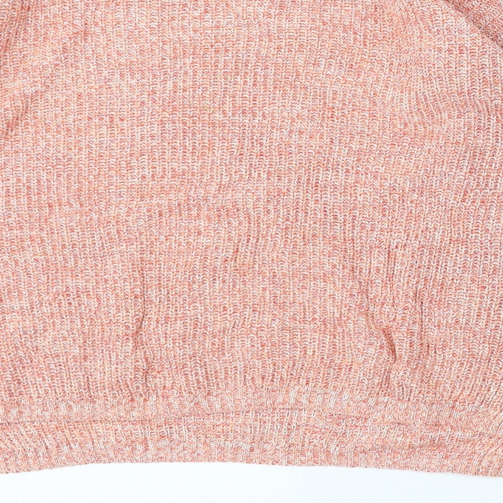 Marks and Spencer Womens Red Round Neck  Cotton Pullover Jumper Size S