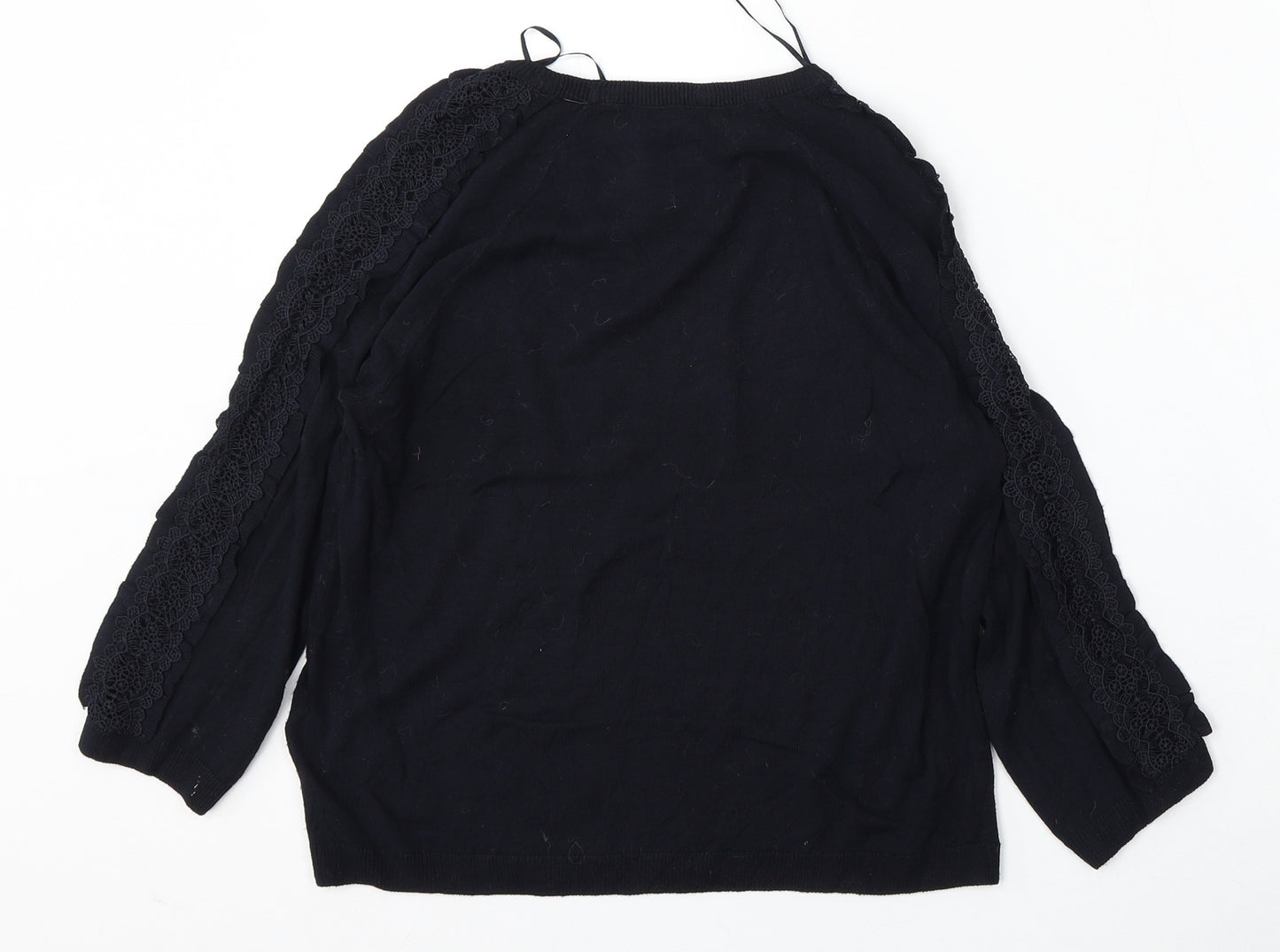 Marks and Spencer Womens Blue Round Neck  Viscose Pullover Jumper Size 8