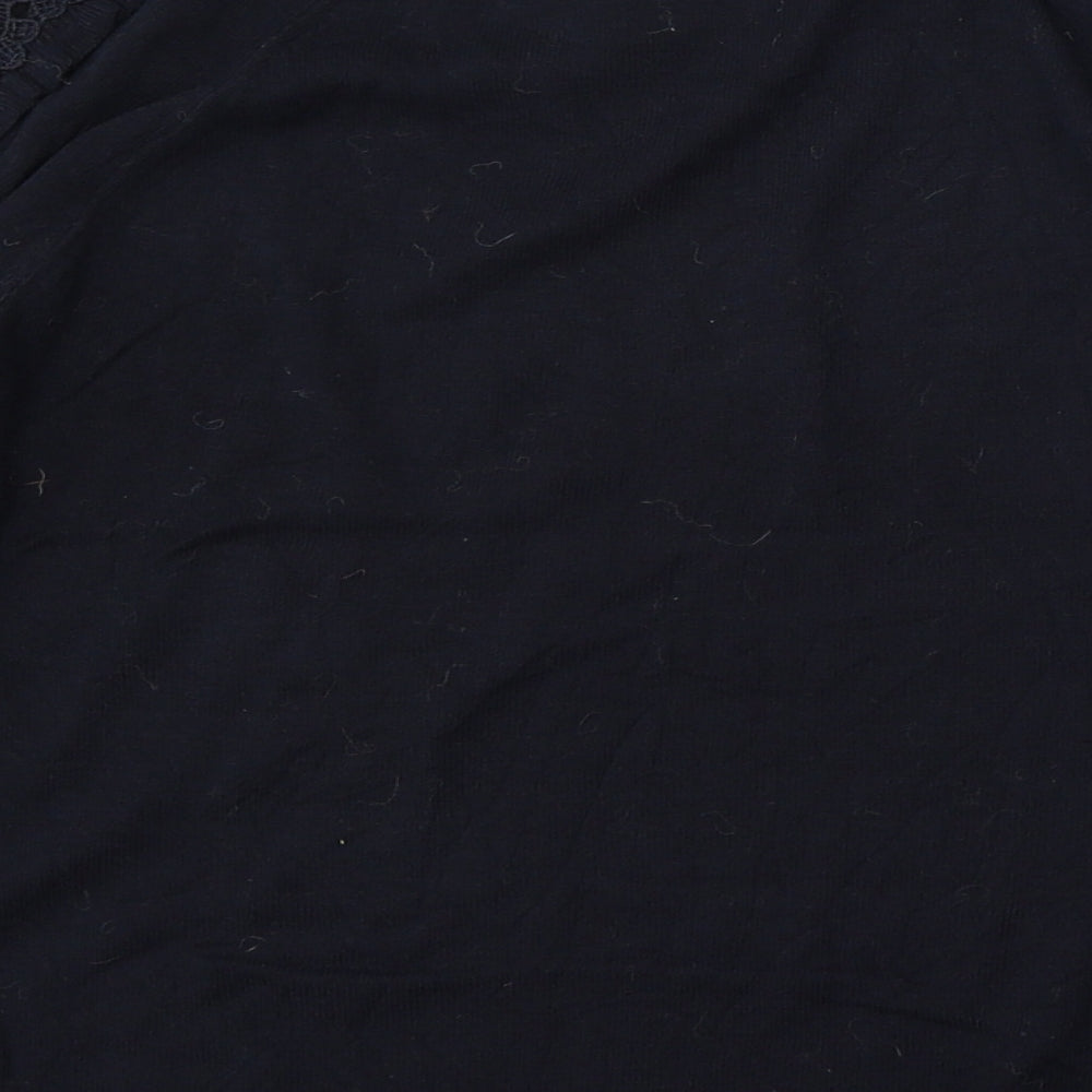 Marks and Spencer Womens Blue Round Neck  Viscose Pullover Jumper Size 8