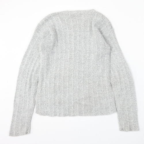 C&A Womens Grey Round Neck  Acrylic Pullover Jumper Size M