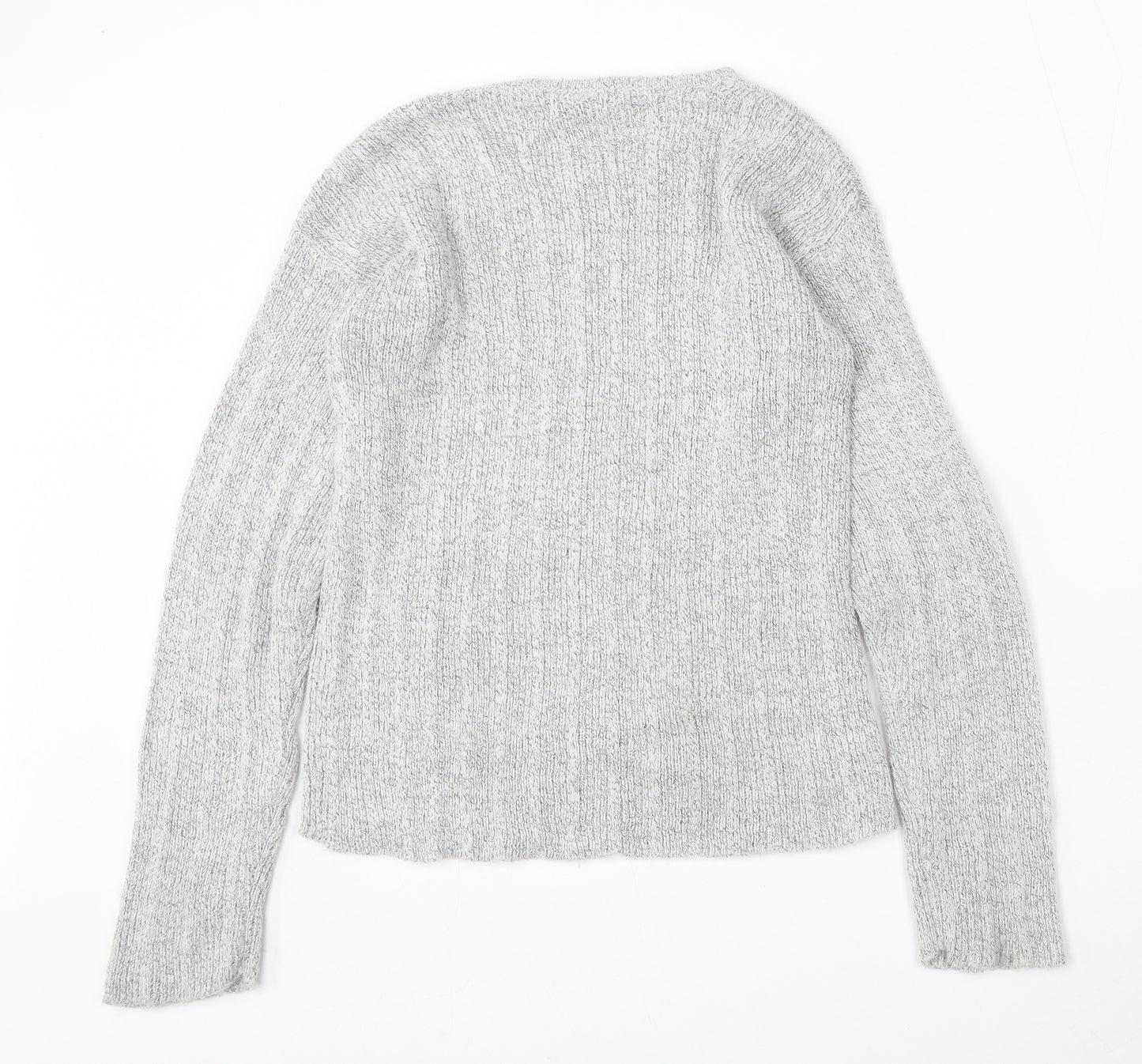 C&A Womens Grey Round Neck  Acrylic Pullover Jumper Size M