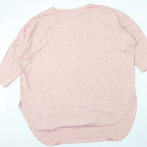 Papaya Womens Pink Round Neck  Viscose Pullover Jumper Size XL