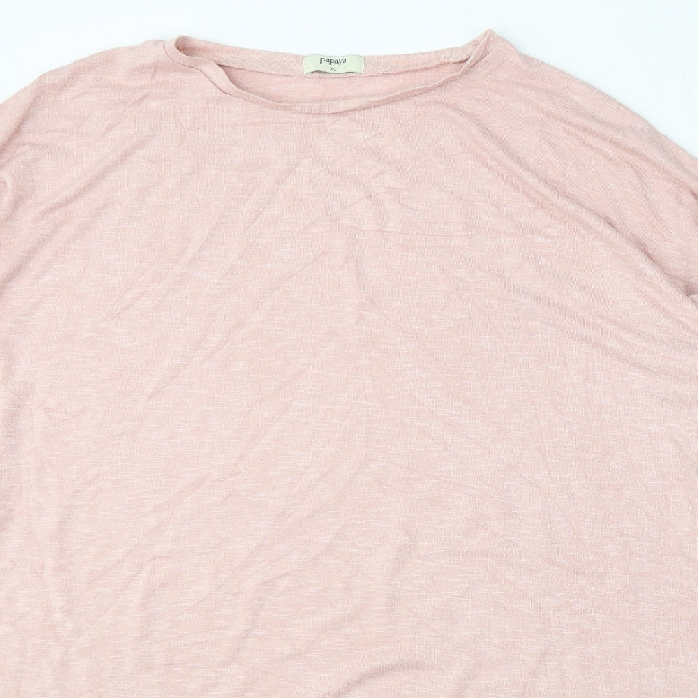 Papaya Womens Pink Round Neck  Viscose Pullover Jumper Size XL