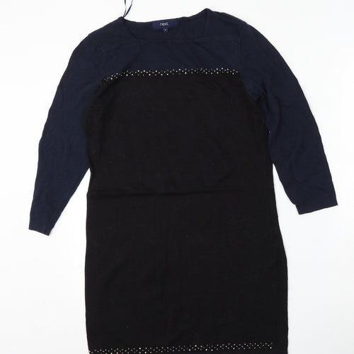 NEXT Womens Blue Round Neck  Cotton Pullover Jumper Size 12