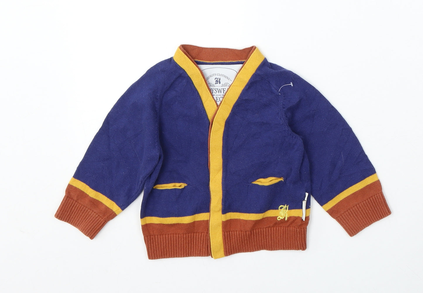 Baby K Boys Blue  Cotton Cardigan Jumper Size 9-12 Months