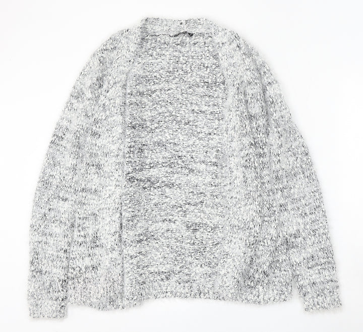 Terranova Womens White V-Neck Polyester Cardigan Jumper Size S