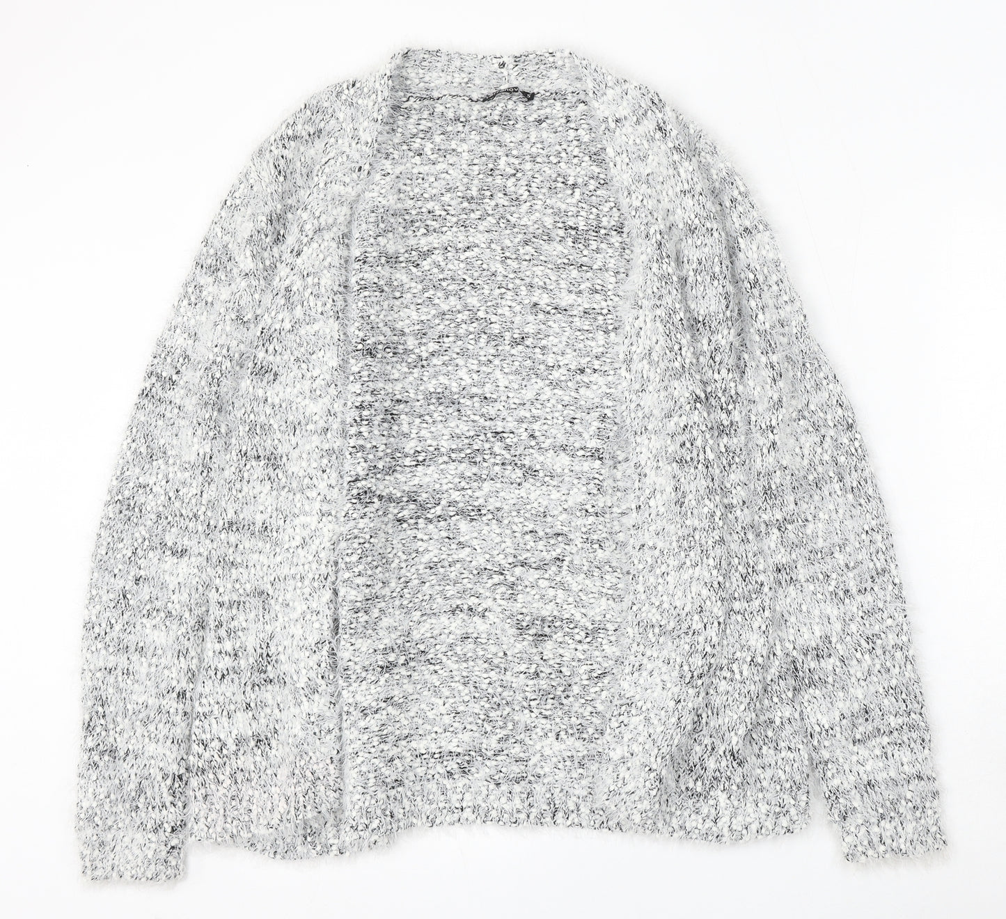 Terranova Womens White V-Neck  Polyester Cardigan Jumper Size S