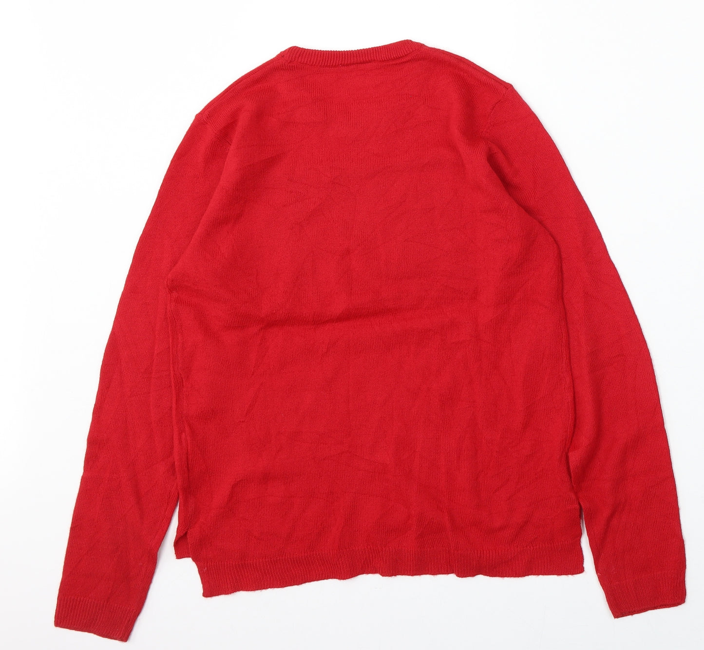 Pepperts Womens Red Round Neck  Polyacrylate Fibre Pullover Jumper Size 12