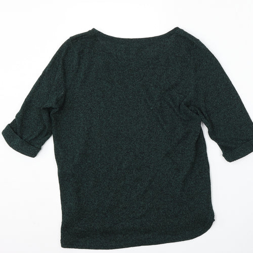 New Look Womens Green Round Neck  Polyester Pullover Jumper Size 14