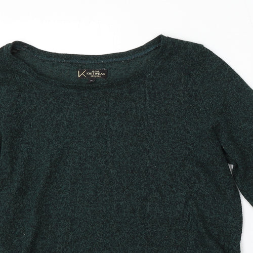 New Look Womens Green Round Neck  Polyester Pullover Jumper Size 14
