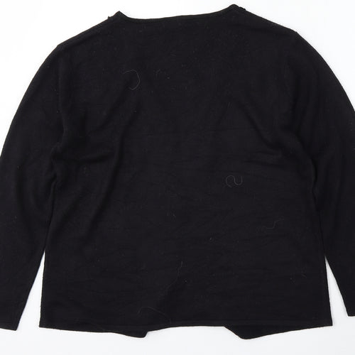 Alibi Knits Womens Black V-Neck  Acrylic Cardigan Jumper Size 10