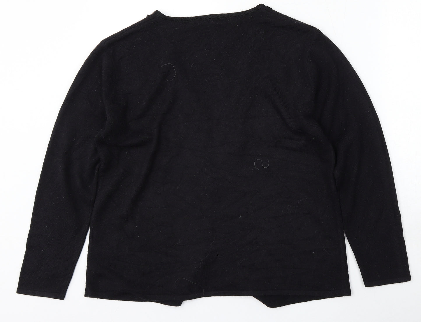 Alibi Knits Womens Black V-Neck  Acrylic Cardigan Jumper Size 10