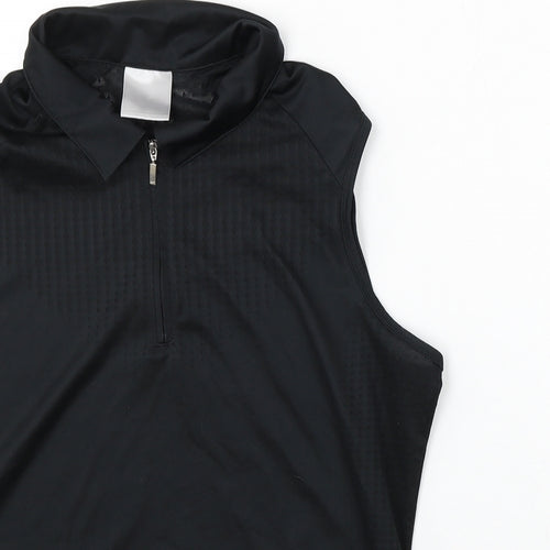 Nike Womens Black  Polyester Basic Tank Size M Collared