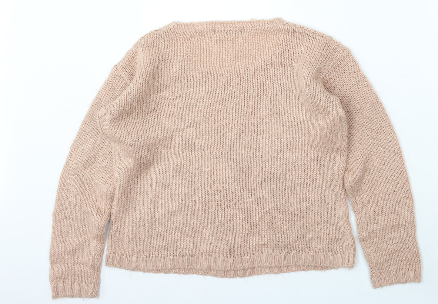 Select Womens Pink Round Neck  Acrylic Pullover Jumper Size 10