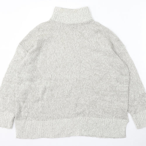 New Look Womens Beige Mock Neck  Acrylic Pullover Jumper Size M