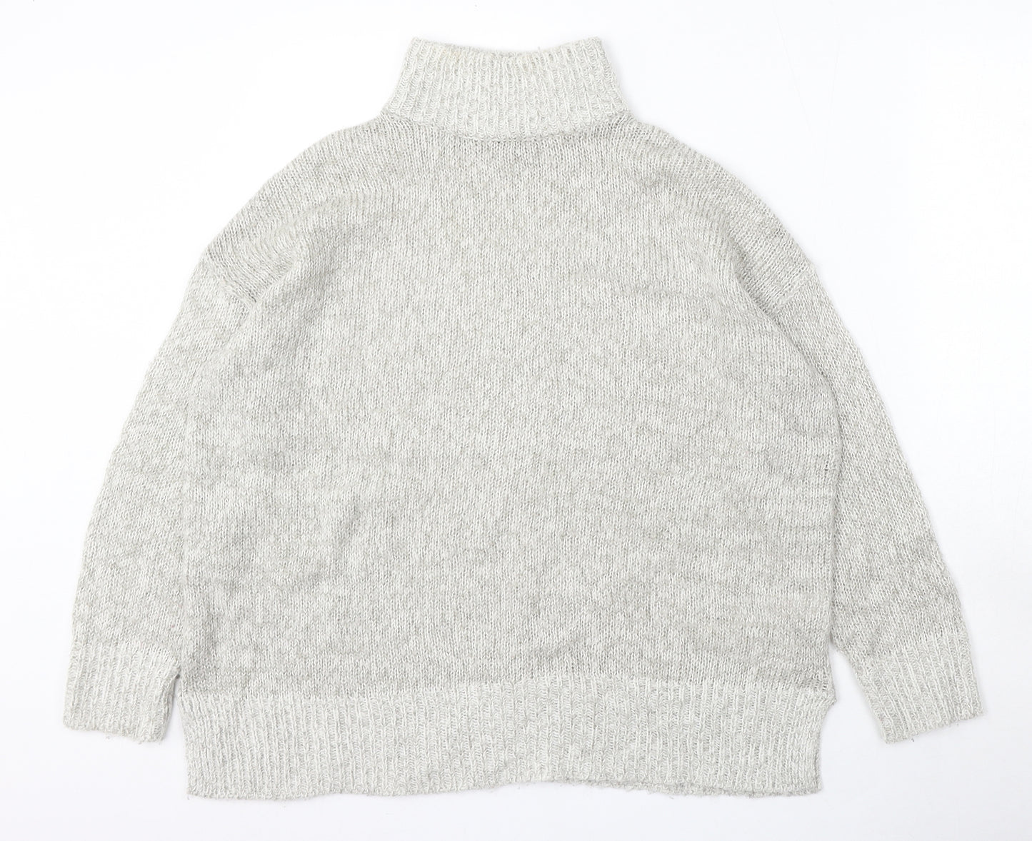 New Look Womens Beige Mock Neck  Acrylic Pullover Jumper Size M