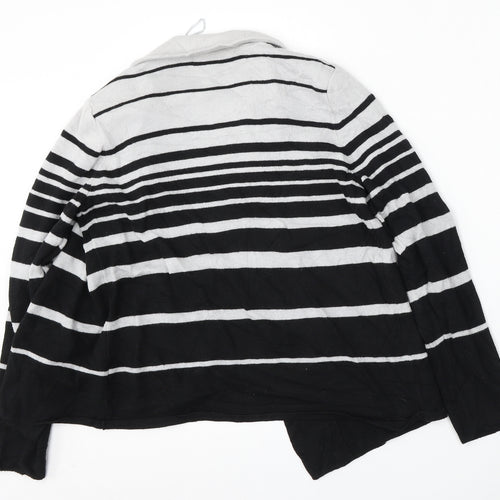 Marks and Spencer Womens Multicoloured V-Neck Striped Polyamide Cardigan Jumper Size 12