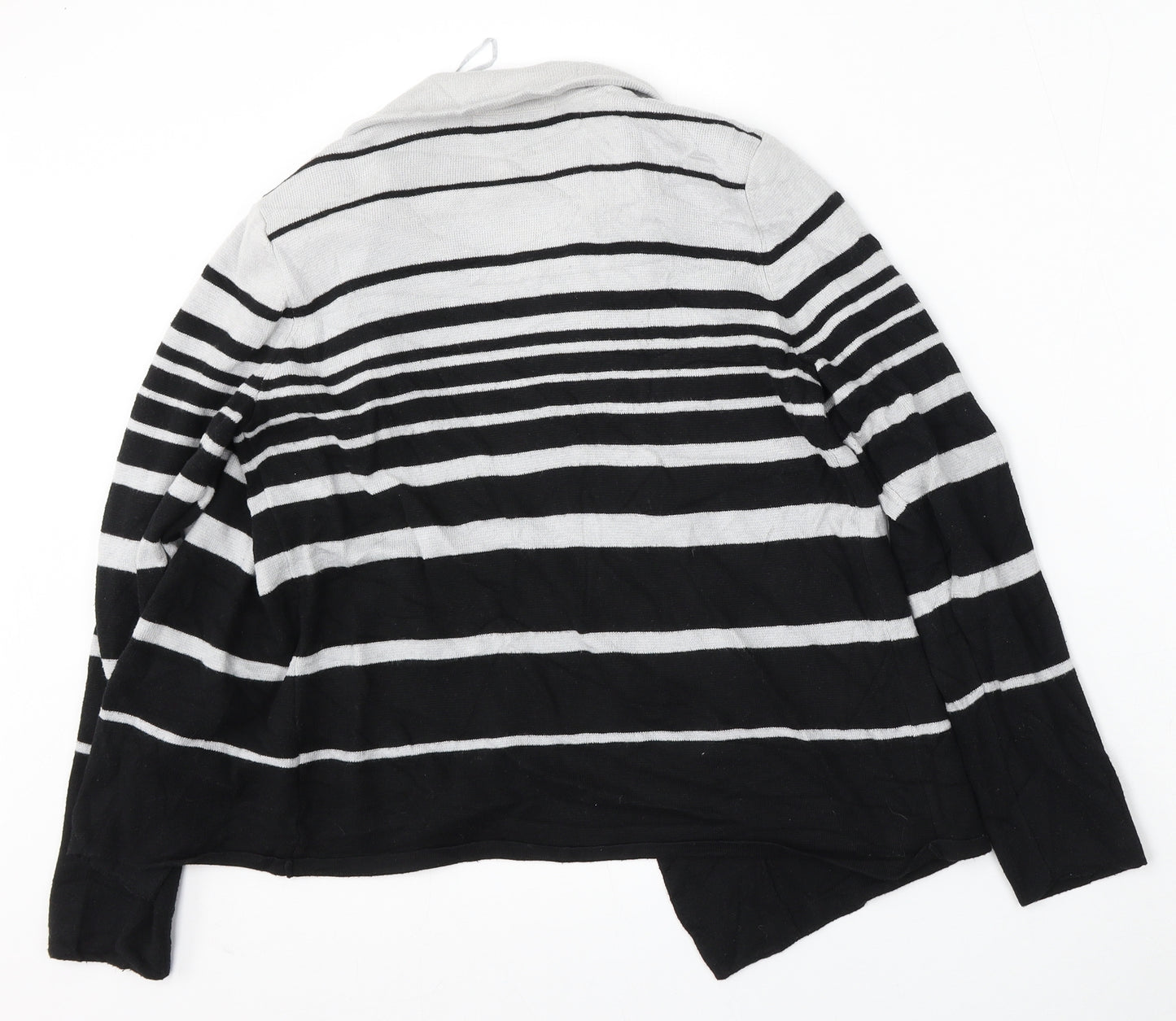 Marks and Spencer Womens Multicoloured V-Neck Striped Polyamide Cardigan Jumper Size 12