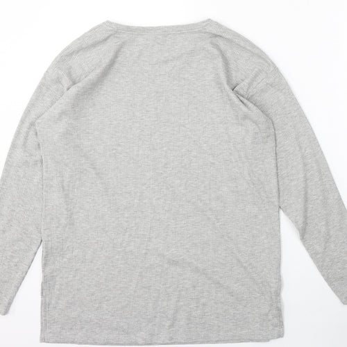 Papaya Womens Grey Round Neck  Polyester Pullover Jumper Size S