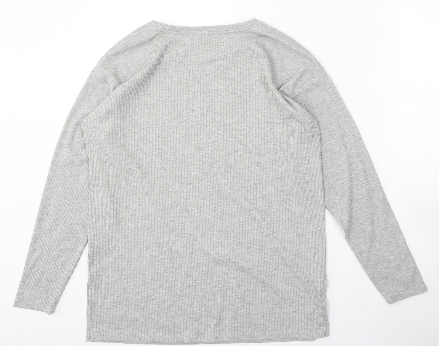 Papaya Womens Grey Round Neck  Polyester Pullover Jumper Size S