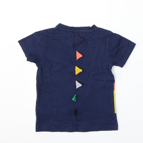 NEXT Boys Blue  Cotton Basic T-Shirt Size 2-3 Years Round Neck