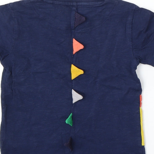 NEXT Boys Blue  Cotton Basic T-Shirt Size 2-3 Years Round Neck